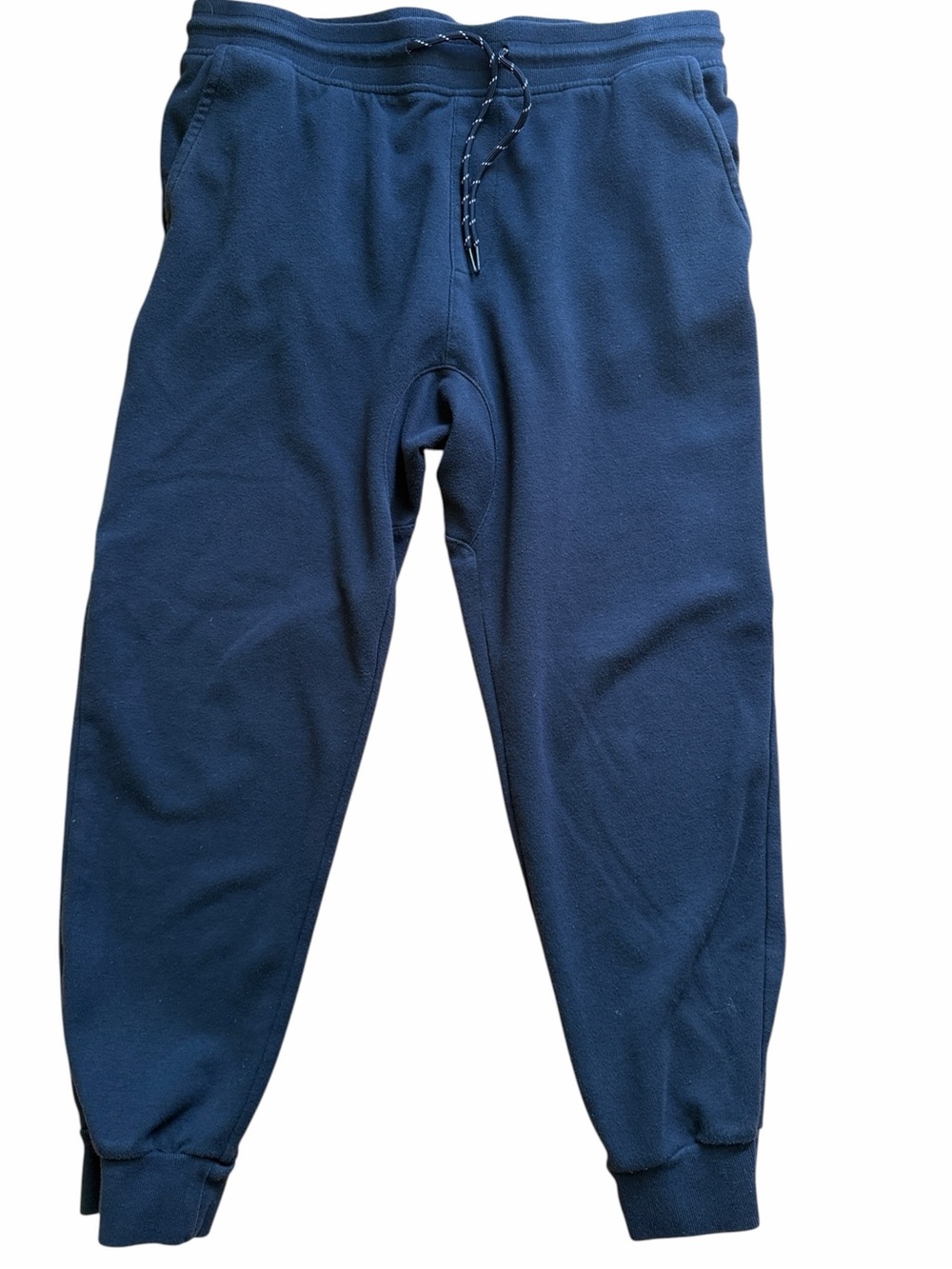 EDGAR + ASH BLACK FLEECE JOGGERS with WHITE SIDE PIPING Size Medium